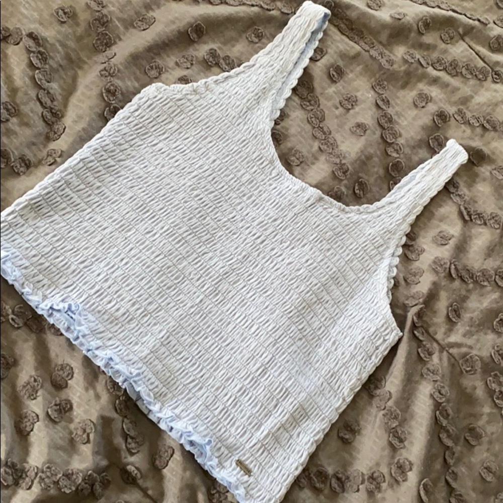 Baby Blue Ribbed Crop Top